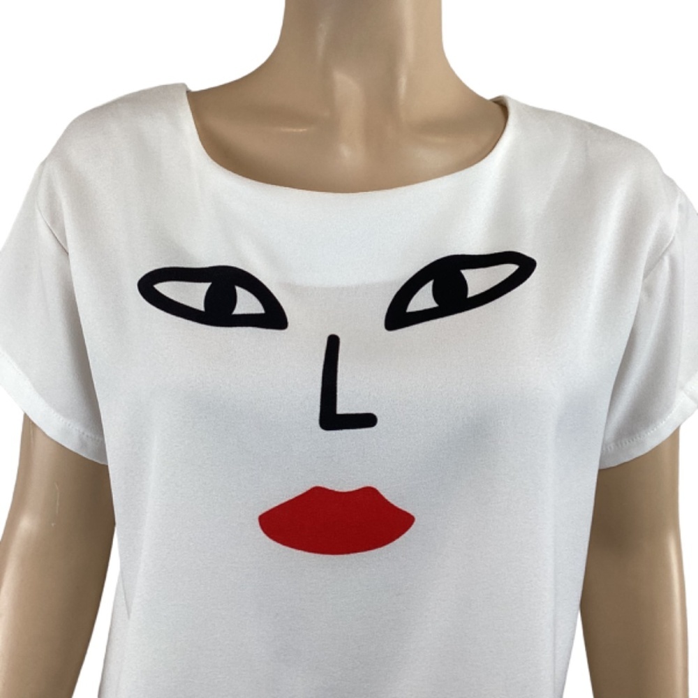 Molly Bracken‎ White Mini Molly Short Sleeve Top Size Medium - Picture 4 of 7